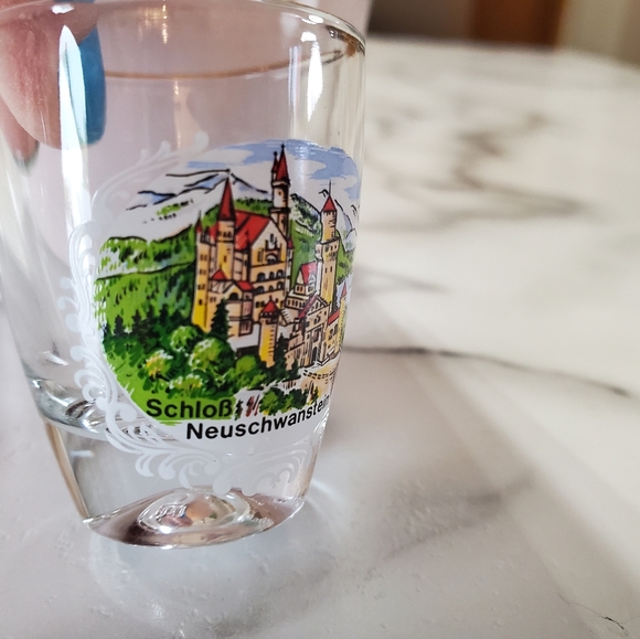 Neuschwanstein Castle Vintage Shot Glass with Gold Rim - Picture 4 of 7